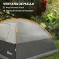 Tienda de Camping para 4 Personas Impermeable Fácil Instalación y Bolsa de Transporte Incluida 200x200x135 cm Gris