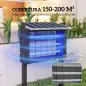 Lámpara Antimosquitos Eléctrica con Luces LED 25W para Exterior Efecto 200 m² con Soporte 51,5x35x93,5 cm Negro
