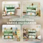 Estantería Infantil para Juguetes de 3 Niveles con 6 Cajas Extraíbles de Tela no Tejida para Guardería 63x30x66 cm Verde