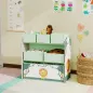 Estantería Infantil para Juguetes de 3 Niveles con 6 Cajas Extraíbles de Tela no Tejida para Guardería 63x30x66 cm Verde