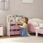 Estantería Infantil para Juguetes con 6 Cajas Extraíbles de Tela no Tejida y 2 Estantes para Guardería 63x30x71 cm Rosa