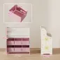 Estantería Infantil para Juguetes con 6 Cajas Extraíbles de Tela no Tejida y 2 Estantes para Guardería 63x30x71 cm Rosa