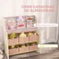 Estantería Infantil para Juguetes con 6 Cajas Extraíbles de Tela no Tejida y 2 Estantes para Guardería 63x30x71 cm Rosa