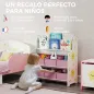 Estantería Infantil para Juguetes con 6 Cajas Extraíbles de Tela no Tejida y 2 Estantes para Guardería 63x30x71 cm Rosa