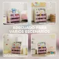 Estantería Infantil para Juguetes con 6 Cajas Extraíbles de Tela no Tejida y 2 Estantes para Guardería 63x30x71 cm Rosa