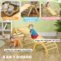 5 en 1 Triángulo de Escalada de Madera Plegable con Rampa Escalador de Arco para Niños 178x64,5x63 cm Madera Natural