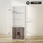 Estantería para Libros Estrecha Librería con Puertas Estantes Abiertos y Armario 60x30x149,5 cm Blanco y Marrón