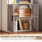 Estantería para Libros Estrecha Librería con Puertas Estantes Abiertos y Armario 60x30x149,5 cm Blanco y Marrón