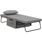 Sillón Cama Tapizado en Lino con Respaldo Ajustable de 5 Niveles Almohada Acolchada 75x80x74 cm Gris Sillón Cama Tapizado en Lino con Respaldo Ajustable de 5 Niveles Almohada Acolchada 75x80x74 cm Gris