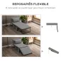 Sillón Cama Tapizado en Lino con Respaldo Ajustable de 5 Niveles Almohada Acolchada 75x80x74 cm Gris