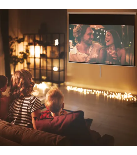 Pantalla de Proyector Manual 120 Pulgadas Formato 16:9 266x149 cm Blanco