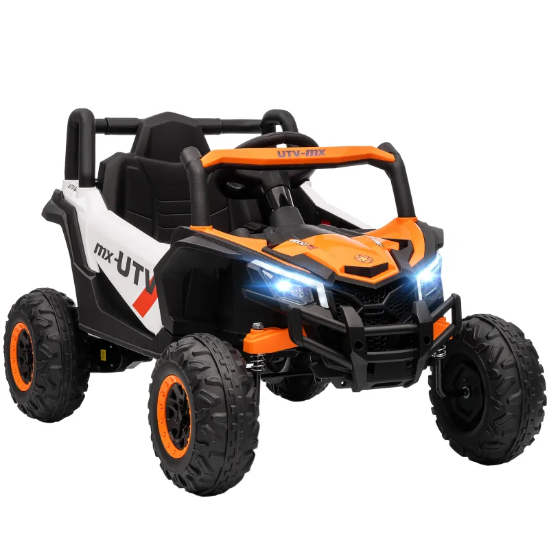 Coche Eléctrico para Niños UTV 12V con 2 Motores Control Remoto Velocidad hasta 7 km/h Sistema de Suspensión Naranja