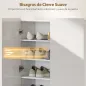 Zapatero Entrada Recibidor con 2 Puertas con Cierre Suave y Estantes Ajustables para 20 Pares de Zapatos Blanco Brillo