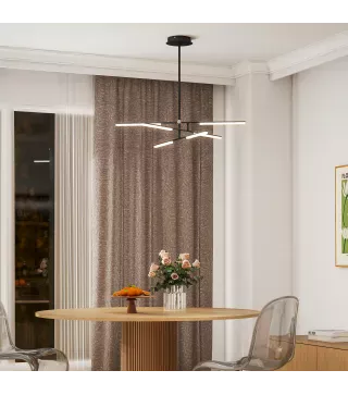 Lámpara de Techo LED Moderna Ø100x79 cm con Pantalla de Acrílico Ángulo de Luz Ajustable para Salón Dormitorio o Cocina