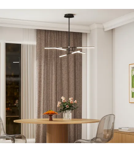 Lámpara de Techo LED Moderna Ø100x79 cm con Pantalla de Acrílico Ángulo de Luz Ajustable para Salón Dormitorio o Cocina