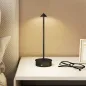 Juego de 2 Lámparas de Mesa LED Recargables con USB y Control Táctil y Luz Regulable Ø10x30 cm Negro