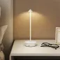 Juego de 2 Lámparas de Mesa LED Recargables con USB y Control Táctil y Luz Regulable Ø10x30 cm Blanco