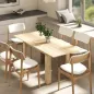 Mesa de Comedor Extensible de 140-180 cm Estilo Moderna Rectangular para 6-8 Personas para Salón Madera Natural