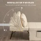 Sillón Cama Tapizado en Lino con Respaldo Ajustable de 5 Niveles Almohada Acolchada 75x80x74 cm Crema