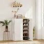 Zapatero de 6 Niveles con 2 Puertas en Blanco Brillo con Cierre Suave y Estantes Ajustables 70x33,5x95 cm Blanco
