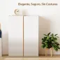 Zapatero de 6 Niveles con 2 Puertas en Blanco Brillo con Cierre Suave y Estantes Ajustables 70x33,5x95 cm Blanco