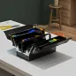 Caja de Herramientas Metálica Plegable con 5 Bandejas y Asa para Taller Garaje 45x20x34,5 cm Negro