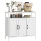 Aparador para Salón Industrial con 3 Puertas Compartimento Abierto Estantes Ajustables para Comedor 100x35x88 cm Blanco