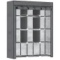 Armario de Tela Plegable Ropero Portátil con 8 Estantes y 2 Barras de Colgar para Dormitorio 125x43x162,5 cm Gris