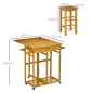 Juego de Mesa Alta de Bar y 2 Taburetes con Ruedas Mesa Plegable de Cocina con Taburetes 82,5x75,5x83,5 cm Marrón