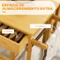 Juego de Mesa Alta de Bar y 2 Taburetes con Ruedas Mesa Plegable de Cocina con Taburetes 82,5x75,5x83,5 cm Marrón