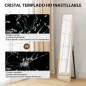 Espejo de Cuerpo Entero 157x37 cm con Marco Bicolor Espejo de Pie Inclinado o Colgante Blanco y Natural