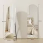 Espejo de Cuerpo Entero Curvado 160x50 cm sin Marco Base de Madera Espejo de Pie o Apoyado en la Pared Transparente