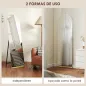 Espejo de Cuerpo Entero Curvado 160x50 cm sin Marco Base de Madera Espejo de Pie o Apoyado en la Pared Transparente