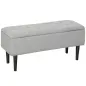 Banco Almacenaje Plegable Capacidad de 57 L 95x38x45 cm Tapizado en Borreguito Pie de Cama para Salón Dormitorio Gris Banco Almacenaje Plegable Capacidad de 57 L 95x38x45 cm Tapizado en Borreguito Pie de Cama para Salón Dormitorio Gris
