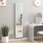 Espejo de Pie Cuerpo Entero con Marco de MDF Espejo de Pared Rectangular con 2 Formas de Uso 37x4x157 cm Blanco y Azul