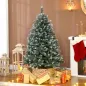 Árbol de Navidad Artificial 150 cm con 581 Ramas con Nieve 44 Piñas y Soporte Metálico Plegable Fácil Montaje Verde