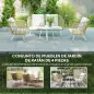 Conjunto de Jardín de 4 Piezas con Sofá Sillones y Mesa de Ratán Sintético Cojines Cómodos y Resistente a Rayos UV