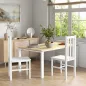 Juego de 2 Sillas de Comedor con Respaldo Alto de Listones y Estructura en Madera de Pino 38,5x47,5x99 cm Blanco