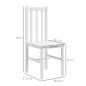 Juego de 2 Sillas de Comedor con Respaldo Alto de Listones y Estructura en Madera de Pino 38,5x47,5x99 cm Blanco