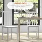 Juego de 2 Sillas de Comedor con Respaldo Alto de Listones y Estructura en Madera de Pino 38,5x47,5x99 cm Blanco