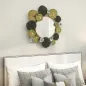 Adorno de Pared Metálico con Espejo Decorativo para Salón Dormitorio Pasillo 84x84 cm Dorado y Negro