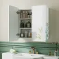 Armario de Baño con Espejo Diseño con Bordes Curvados 2 Puertas Estantes Ajustables 68x13x66 cm Blanco