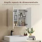 Armario de Baño con Espejo Diseño con Bordes Curvados 2 Puertas Estantes Ajustables 68x13x66 cm Blanco