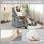 Sillón Relax Reclinable Eléctrico con Calor Lumbar Masaje Vibración Motor Silencioso Función de Memoria Gris