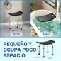 Taburete de Ducha Silla Ducha Personas Mayores con Altura Regulable de Aluminio Antideslizante Carga 135 kg Negro