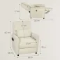 Sillón Relax Reclinable Eléctrico con Calor Lumbar Masaje Vibración Motor Silencioso Función de Memoria Crema