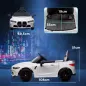 Coche de Batería para Niños 12V BMW M4 con Mando a Distancia Faros Bocina Música Velocidad 3-5 km/h Blanco