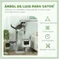 Árbol Rascador para Gatos con Plataforma Torre Escalador para Gatos con Hamaca Caseta Cama Postes 48x40x126 cm Gris