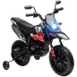 Moto Eléctrica para Niños 12V con Licencia Aprilia con Ruedas Auxiliares Desmontables 6 km/h Suspensión Trasera Rojo