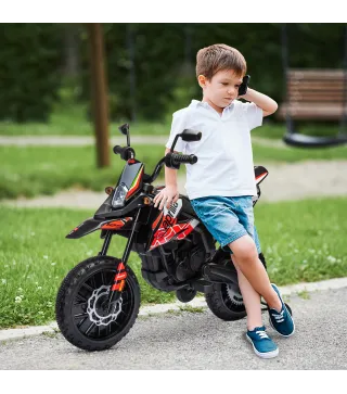 Moto Eléctrica para Niños 12V con Licencia Aprilia con Ruedas Auxiliares Desmontables 6 km/h Suspensión Trasera Rojo